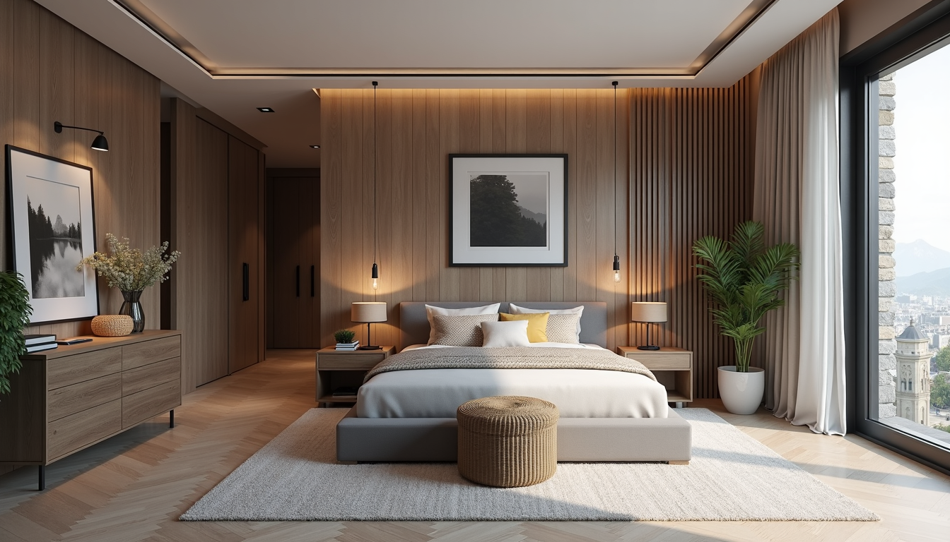 Imagine panoramică a unui living modern, luminos și spațios, cu mobilier minimalist și elemente de design specifice *case